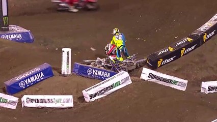 Fight breaking out after crash in Supercross race right on Track