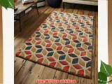 Think Rugs Fusion FS 04 Wool Blend Hand Tufted Rug Beige/Multi 120 x 170 Cm