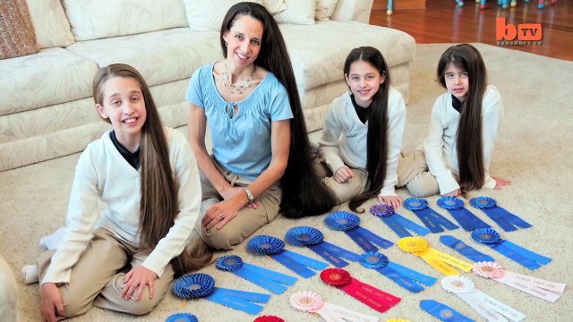 A Mom And 3 Daughters Never, EVER Cut Their Hair. Now Watch When They Turn Around. Wow