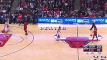 John Wall's Acrobatic Shot - Wizards vs Bulls - January 11, 2016 - NBA 2015-16 Season