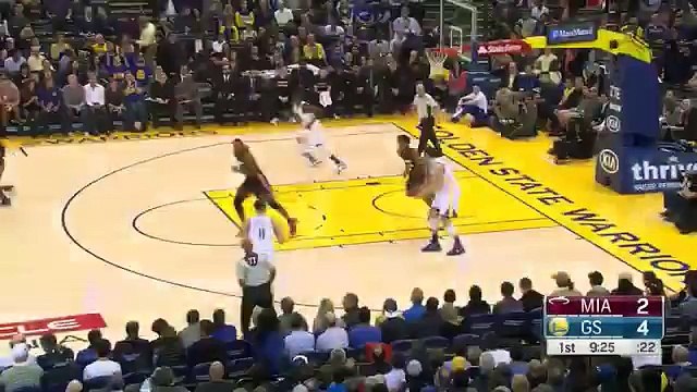 Stephen Curry Scores 11 Pts in 1st Qtr - Heat vs Warriors - January 11, 2016 - NBA 2015-16 Season