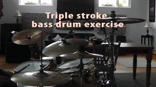 Triple Stroke Bass Drum Exercise with Transcription