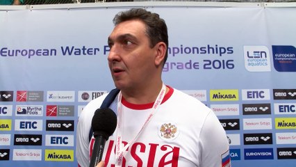 Interviews after Russia won by 21:5 against Portugal – Women Preliminary, Belgrade 2016 European Championships