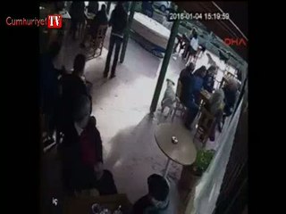 Köpeklerin boğuşması kahvehaneyi birbirine kattı