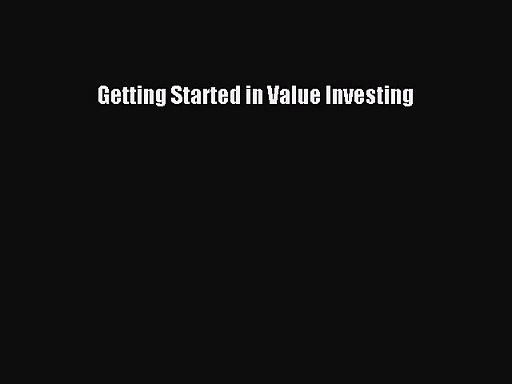[PDF Download] Getting Started in Value Investing [Download] Online