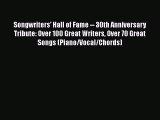 Read Songwriters' Hall of Fame -- 30th Anniversary Tribute: Over 100 Great Writers Over 70