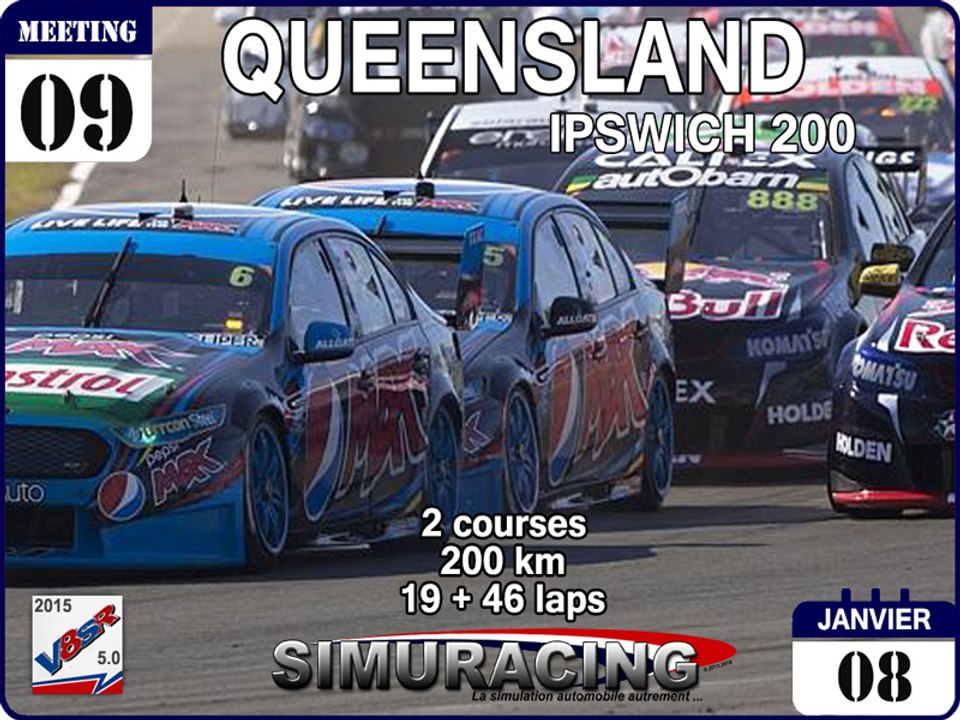 Tour de piste à Queensland en Holden Commodore V8 Supercars Australien sur rfactor