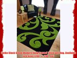Finike Black Green Modern Hand Carved Thick Soft Rug. Available In 6 Sizes (200_x_290_cm)