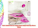 Flairs Infinite Mod Art Poppy Flower Beige/Pink Rug 80cm x 150cm