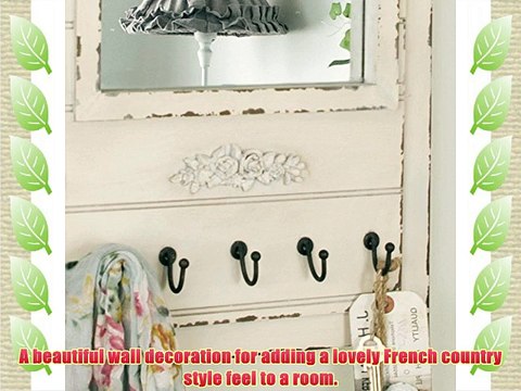 French Distressed Mirror with Hooks H64 x W45 x D15cm (W108)