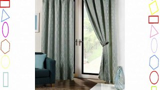 FULLY LINED CURTAINS 90 WIDE X 90 DROP DUCK EGG VERTICAL WAVES DESIGN PENCIL PLEAT TAPE TOP