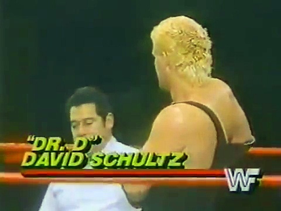 Dr D David Schultz in action   Championship Wrestling Jan 5th, 1985