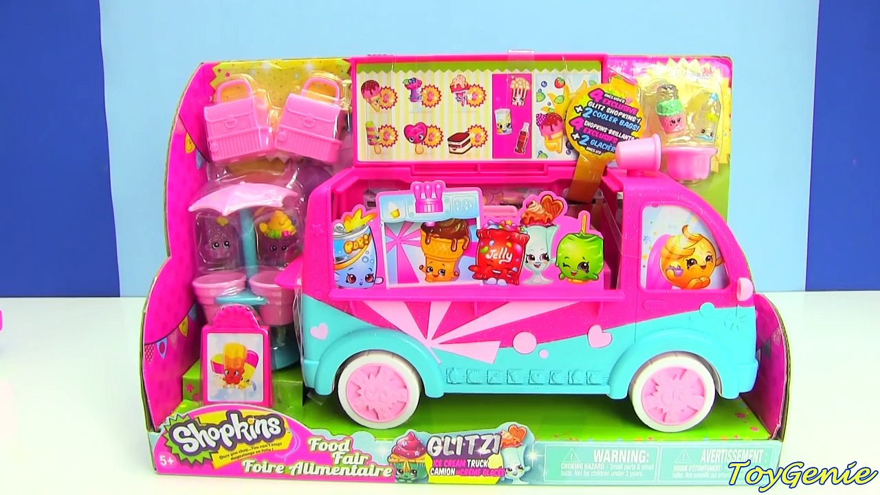 *Nouveau* Shopkins Glitzi Camion de Crème Glacée avec Congelés Olaf et MLP Sweetie Belle