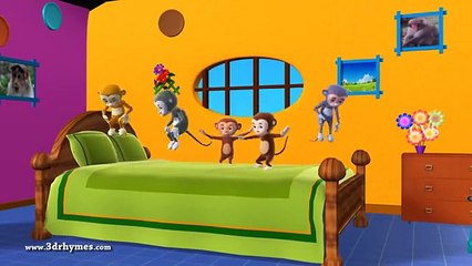 Five Little Monkeys Jumping on the bed - 3D Animation English Nursery rhyme for children