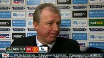 Steve Mcclaren Reaction on Newcastle 3 - 3 Manchester United Premier League 12-1-2016