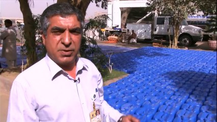 Karachi customs seize smuggled dangerous chemicals.
