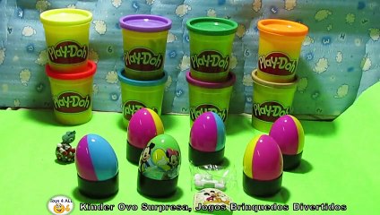 Download Video: unbox 8 plastic surprise eggs asterix minnie disney play doh abrindo 8 kinder ovo surpresa