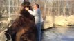 Giant Grizzly Bear Shows Softer Side Playing With Carer