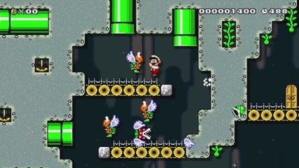 Super Mario Maker - Viewer Levels - Name: "~Nerdcave~ Three ways to clear." - ID: 1A5E-0000-0188-CC4D
