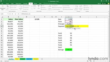 Excel 2016 Using Goal Seek