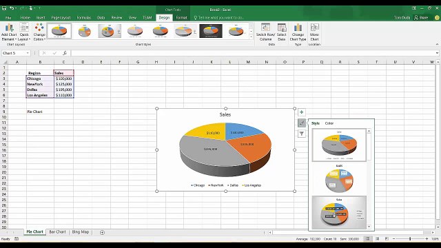 Microsoft Excel 2016 Creating Simple Charts