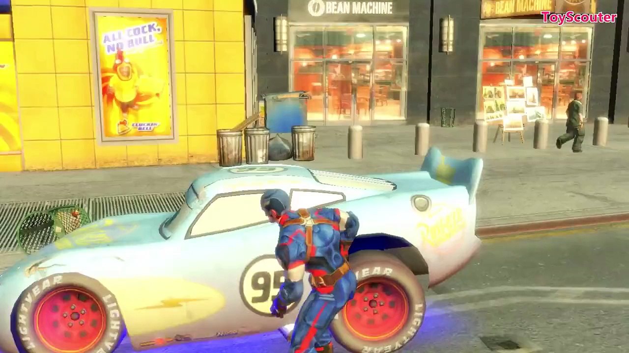 CAPTAIN AMERICA amusez-vous avec Lightning McQueen Comptines Roues dun Bus Plus