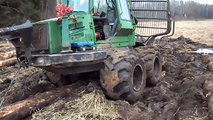 Tractor (T-40AM) pulled out John Deere 810D from the deep mud - Tractor stuck in mud [#17]