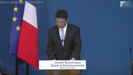 12-01-2016 : Allocution de Manuel Valls devant les conseillers du CESE