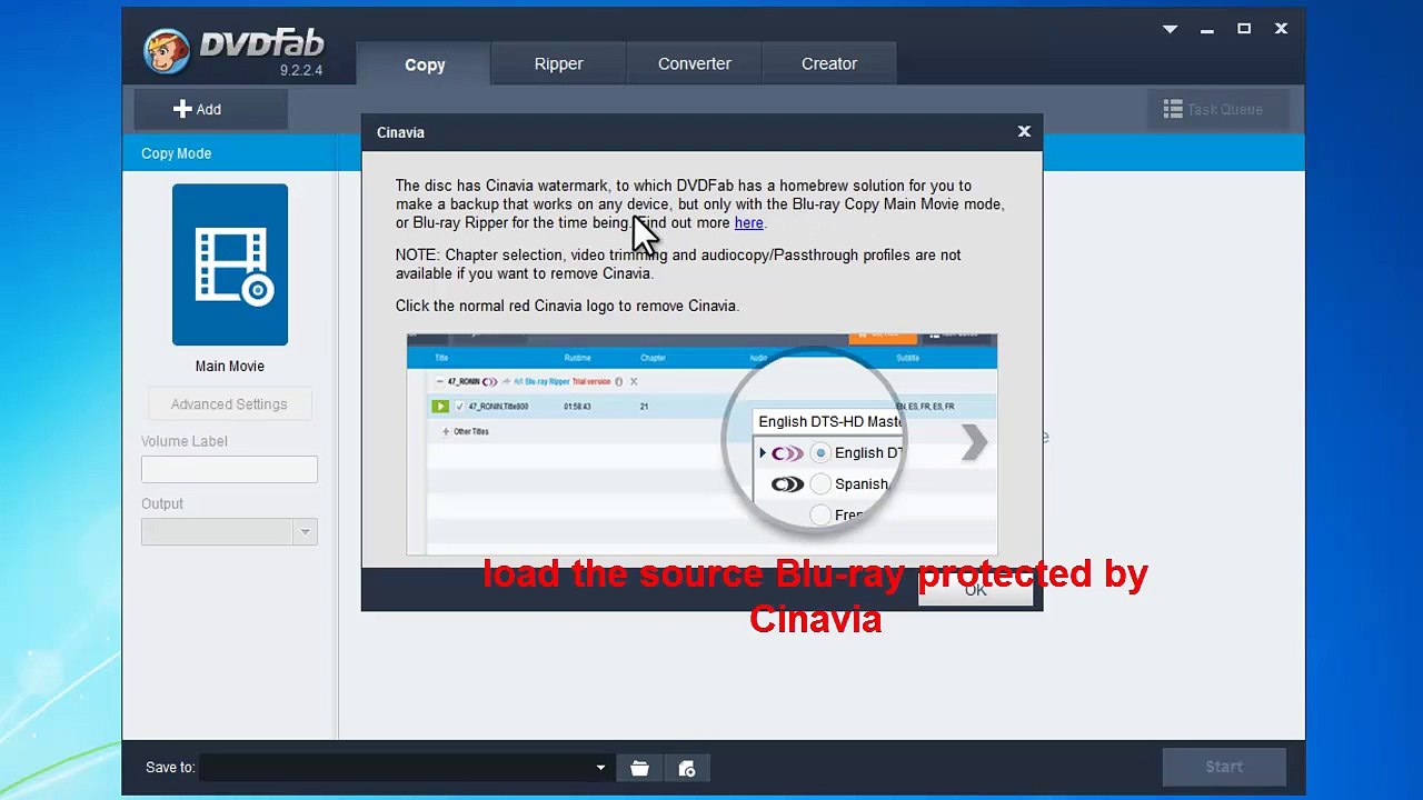 how to remove Cinavia protection on Blu-ray