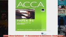 ACCA New Syllabus  F1 Accountant in Business Study Text