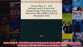 Acca Part 3  36 Advanced Corporate Reporting Practice and Revision Kit 2001 Acca