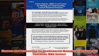 Finance and Accounting for Nonfinancial Managers McGrawHill Executive MBA Series