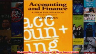 Accounting and Finance A Firm Foundation