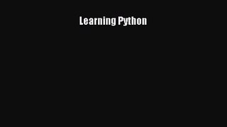 [PDF Download] Learning Python [PDF] Online