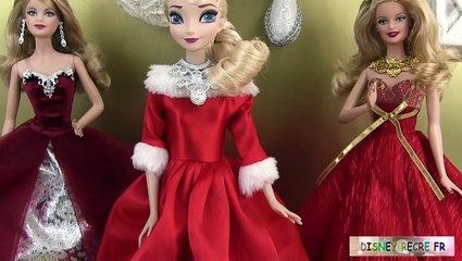 Poupée Barbie Joyeux Noël 2014 Robe de Noël Reine des Neiges Frozen Christmas Dress