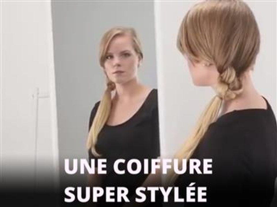 Tuto coiffure : la queue de cheval nouée sur le côté
