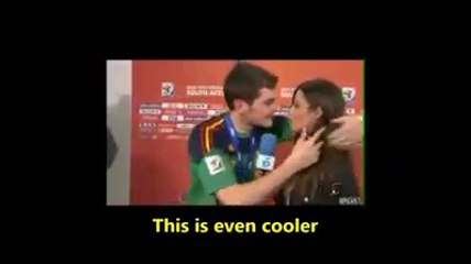 Live Kiss a reporter By The Spain Football Captain Casillas