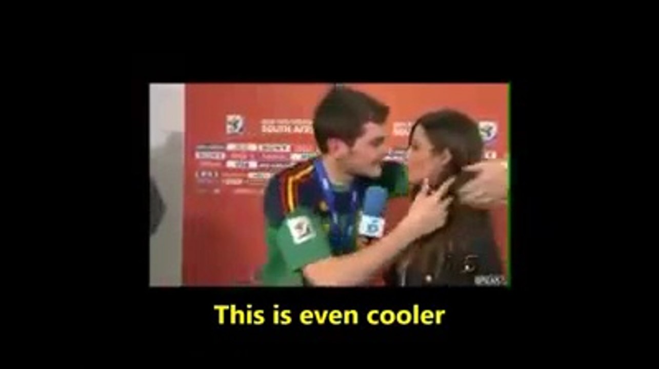 Live Kiss a reporter By The Spain Football Captain Casillas