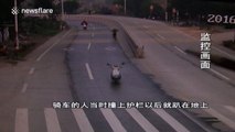 Motorbike carries on for 100 metres after driver falls off