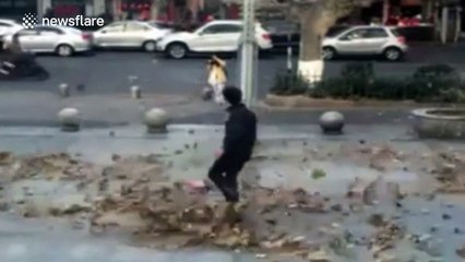 Man uses wind to pretend he has supernatural martial arts powers