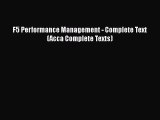 [PDF Download] F5 Performance Management - Complete Text (Acca Complete Texts) [PDF] Full Ebook