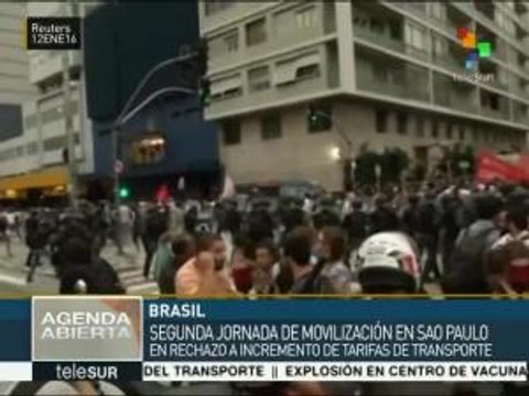 Ciudadanos de Sao Paulo protestan contra alza a tarifas de transporte