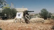 إدلب: الجيش السوري الحر يدمر دبابة لقوات النظام على حاجز الطراف في معسكر الحامدية