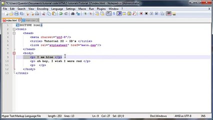 HTML5 and CSS3 beginners tutorial 22 - ID&#39;s