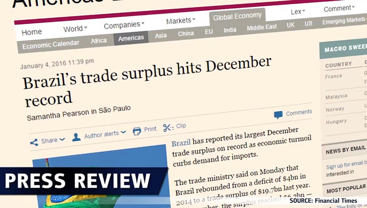 Brasil registra superavit