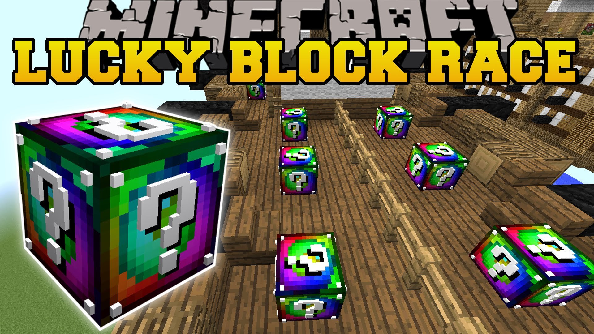 Minecraft: AMAZING STRUCTURES LUCKY BLOCK RACE - Lucky Block Mod