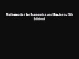 [PDF Download] Mathematics for Economics and Business (7th Edition) [Read] Full Ebook