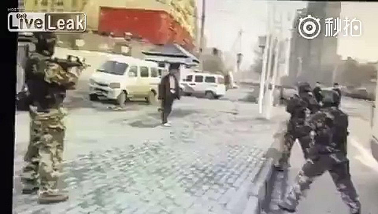 Man with knife and ax shot dead by police