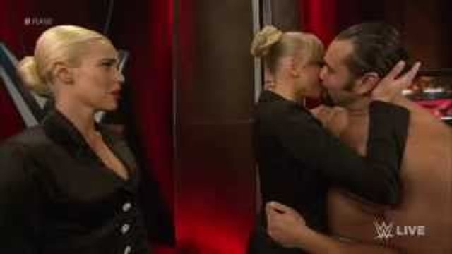 Rusev Kisses Summer Rae in Backstage (Lana Watches), July 20, 2015