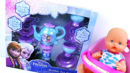 Baby Doll Nenuco toy with Frozen Bubble Tea party and Dora, My Little Pony
